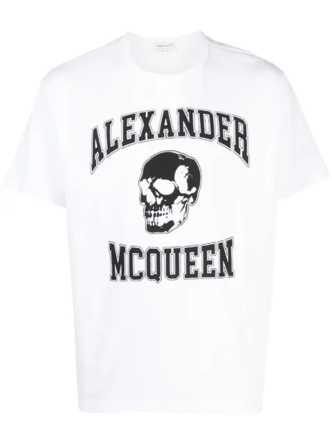Alexander McQueen skull logo-print T-shirt White 759442QVZ29