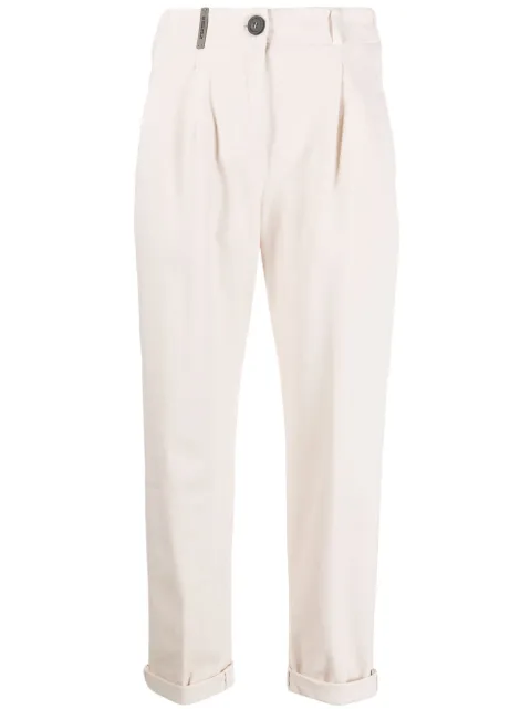 Peserico slim-cut tapered-leg trousers Neutrals P04987T302487