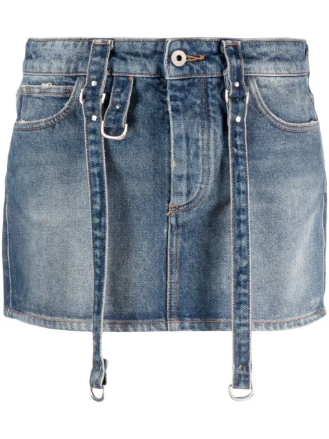 Off-White logo-patch denim mini skirt Blue OWYF024F23DEN0014500