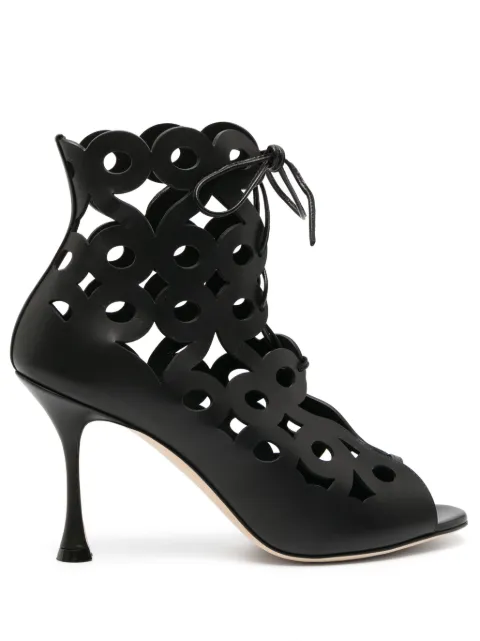 Manolo Blahnik Taralo 90mm cut-out boots Black TARALO2231415