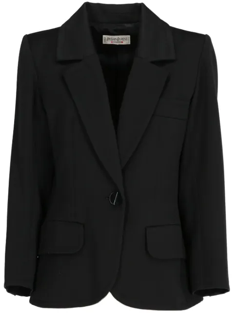 Saint Laurent Pre-Owned 1980 single-breasted wool blazer Black SAI600PM