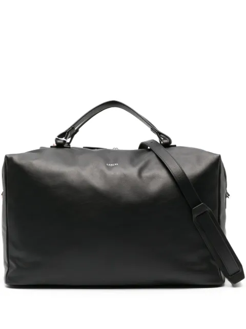 Lancel logo-stamp leather luggage bag Black A11282