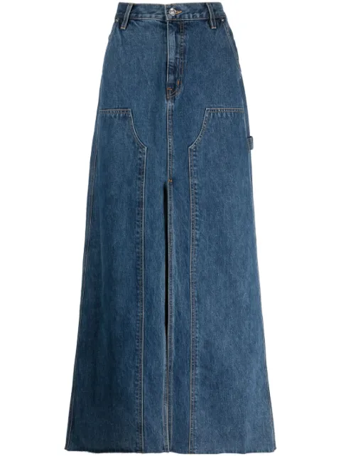 SLVRLAKE high-waist denim long skirt Blue WKMS707S