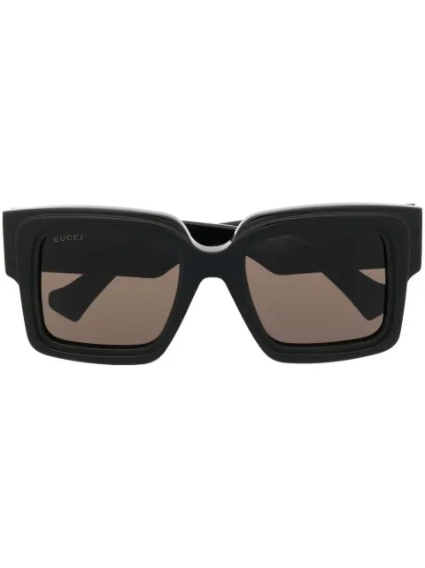 Gucci Eyewear logo-plaque square-frame sunglasses Black GG1307S001