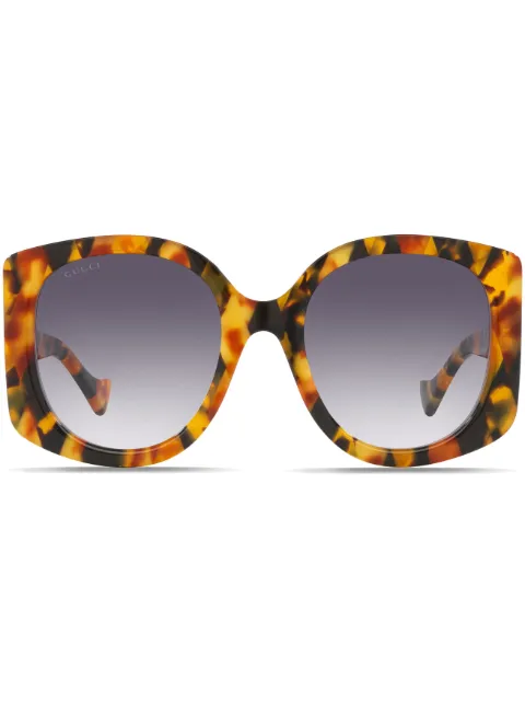 Gucci Eyewear tortoiseshell-effect oversized-frame sunglasses Brown GG1257S