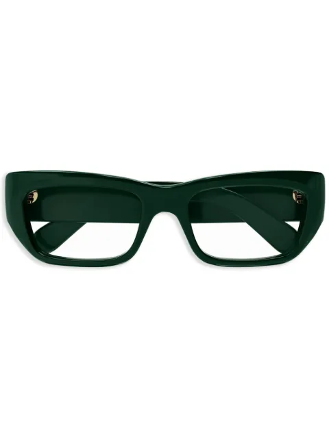 Gucci Eyewear logo-plaque rectangle-frame glasses Grey GG1297O002
