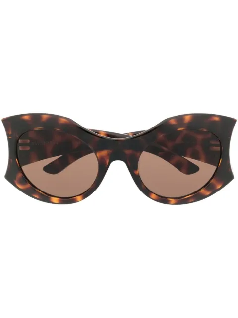 Balenciaga Eyewear Hourglass tortoiseshell-effect oversize-frame sunglasses Green BB0256S002