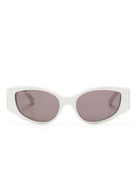Balenciaga Eyewear logo-print oval-frame sunglasses White BB0258S003