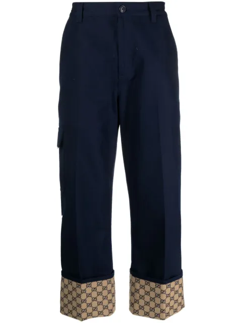 Gucci GG Supreme straight-leg trousers Blue 753122XDCJM