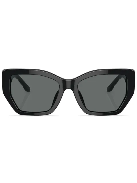 Tory Burch logo-plaque cat-eye frame sunglasses Black TY7187