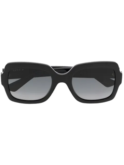Gucci Eyewear logo-plaque square-frame sunglasses Black GG1337S002