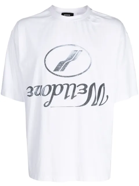 We11done logo-print cotton T-shirt White WDTT322905U