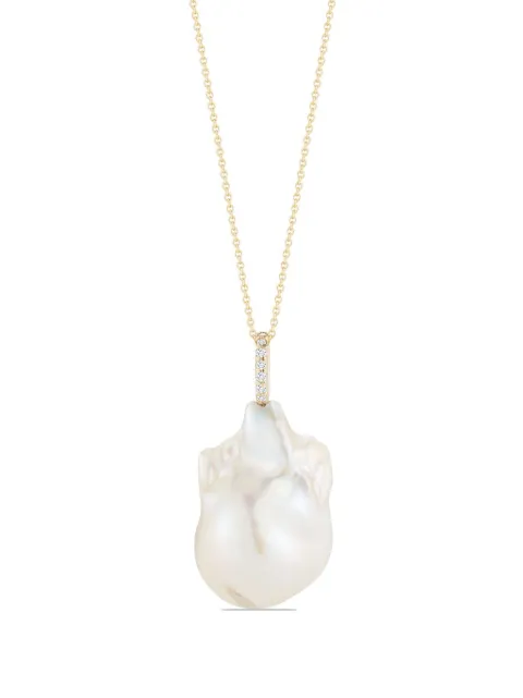 Mateo 14kt yellow-gold baroque pearl and diamond necklace Gold BPN03