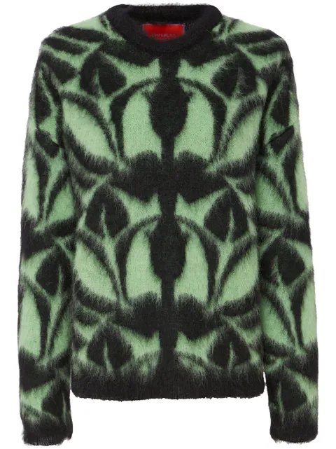 La DoubleJ intarsia-knit long-sleeve jumper Green PUL0165KNI090VA193BL01