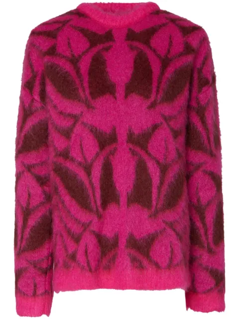 La DoubleJ intarsia-knit long-sleeve jumper Pink PUL0165KNI090VA192PI03