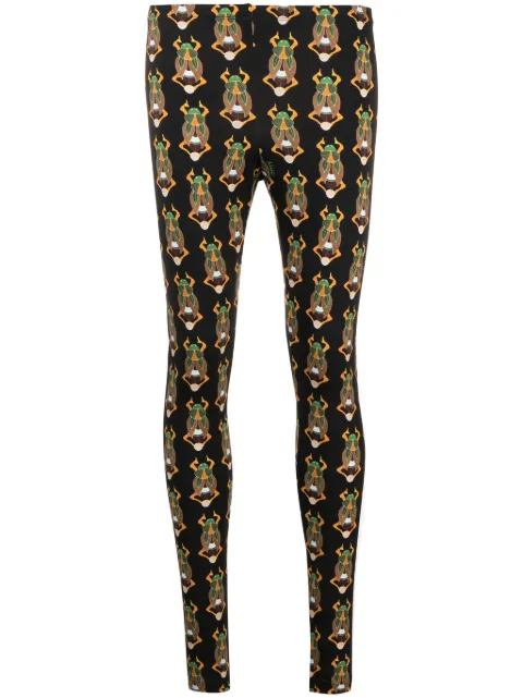 La DoubleJ graphic-print elasticated-waist leggings Black TRO0013JER005SCA01BL01
