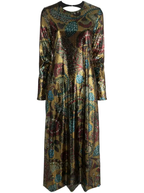 La DoubleJ Swank sequinned floral-print dress Yellow DRE0206PAI002SIC01YE05
