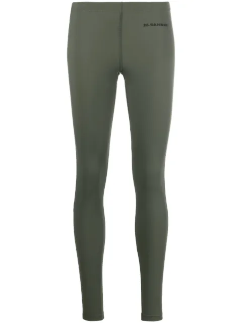 Jil Sander logo-print leggings Green J40KA0028J20031
