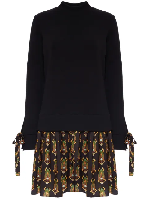 La DoubleJ Sporty graphic-print layered minidress Black DRE0453FOD001SCA01BL01