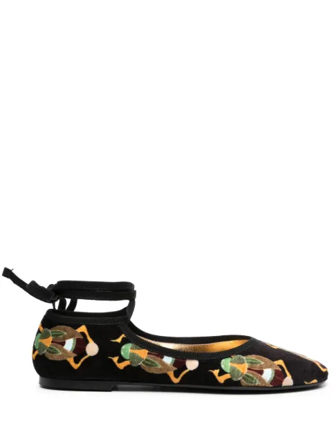 La DoubleJ Winter velvet ballerina shoes Black SHO0090VEL001SCA01BL01