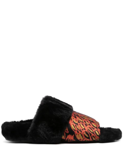 La DoubleJ Winter jacquard slides Black SHO0081JCQ053SIC02BL01