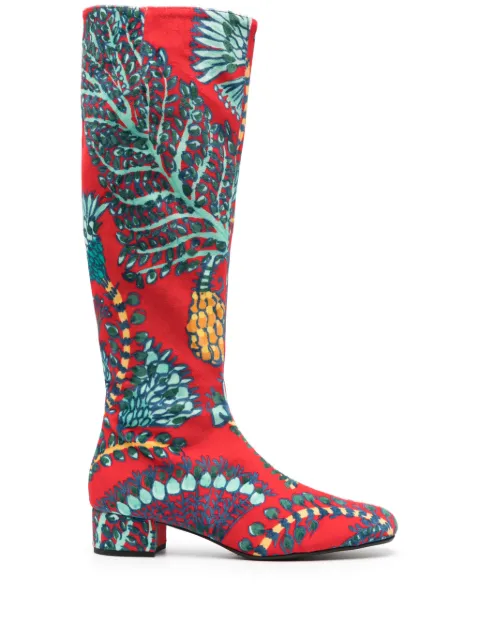 La DoubleJ Edie velvet boots Red SHO0087VEL001SIC01RE01