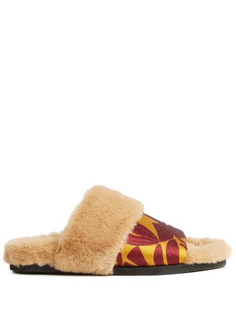 La DoubleJ Winter jacquard slides Neutrals SHO0081JCQ052PAY02YE05