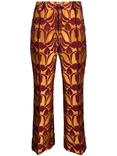 La DoubleJ Hendrix jacquard cropped trousers Yellow TRO0014JCQ052PAY02YE05