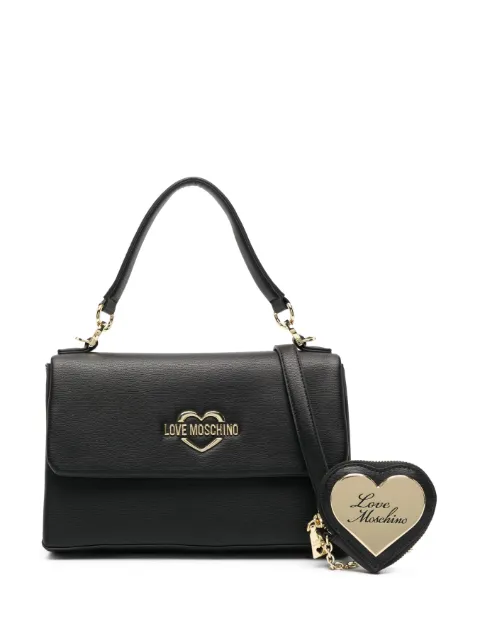 Love Moschino Hollies logo-plaque faux-leather clutch Black JC4083PP1HLD0000