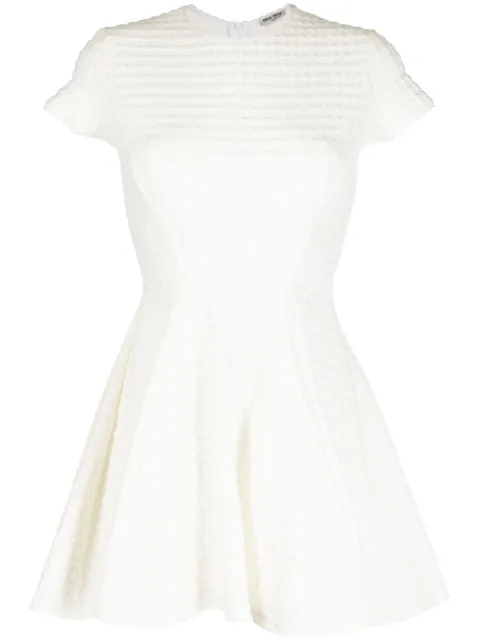 Miu Miu Pre-Owned jacquard A-line dress White CSLWMMWDRE7302