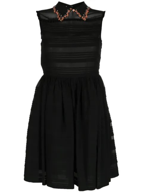 Miu Miu Pre-Owned floral-embellished sleeveless dress Black CSLWMMBDRE7294
