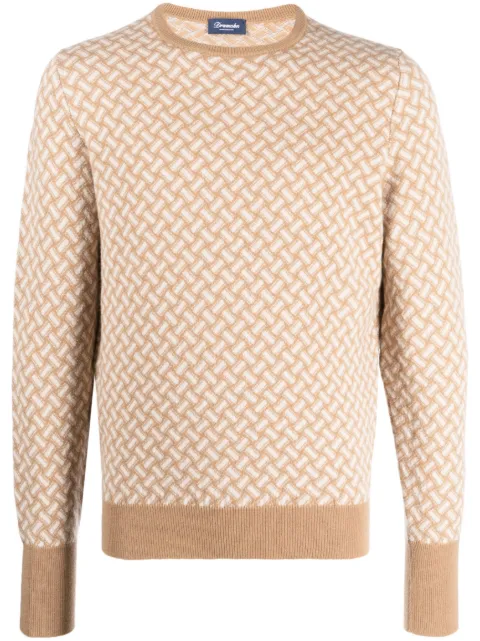 Drumohr Biscottino crew-neck cashmere jumper Neutrals D2K103