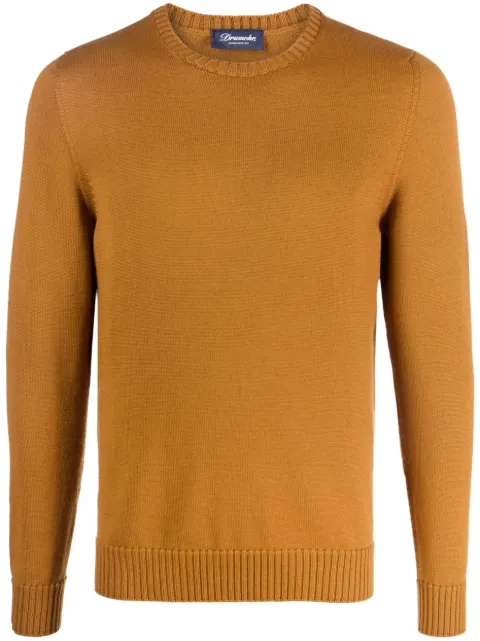 Drumohr crew-neck merino jumper Orange D7M103