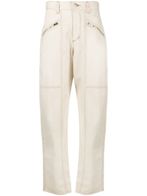 ISABEL MARANT Fanny straight-leg cargo trousers Neutrals PA0164FAA3H64I