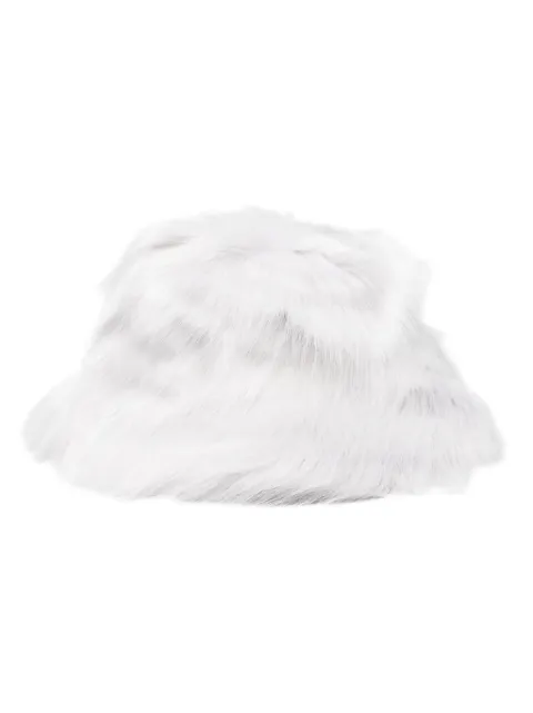 Patrizia Pepe faux-fur wide-brim bucket hat Grey 2F0039E036W356