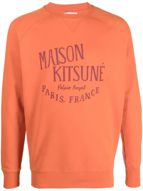 Maison Kitsuné logo-print cotton sweatshirt Orange LM00306KM0001