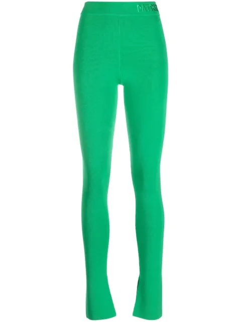 Patrizia Pepe logo-waistband mid-rise trousers Green 2P1543K002