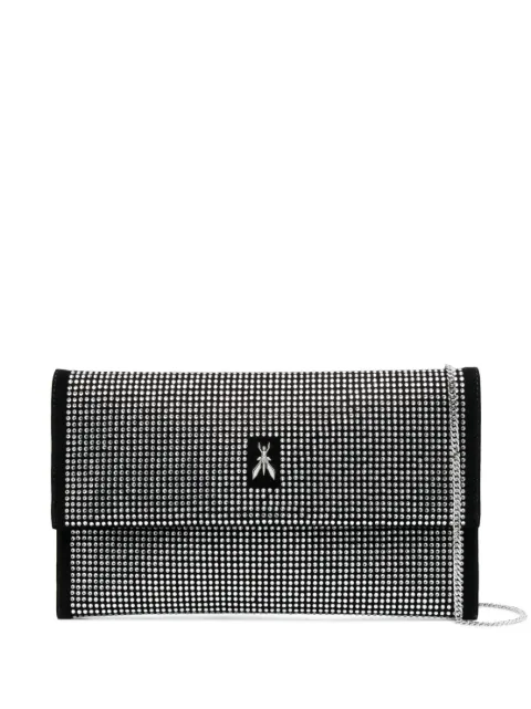 Patrizia Pepe rhinestone-embellished logo crossbody bag Black 2B5460L083K103