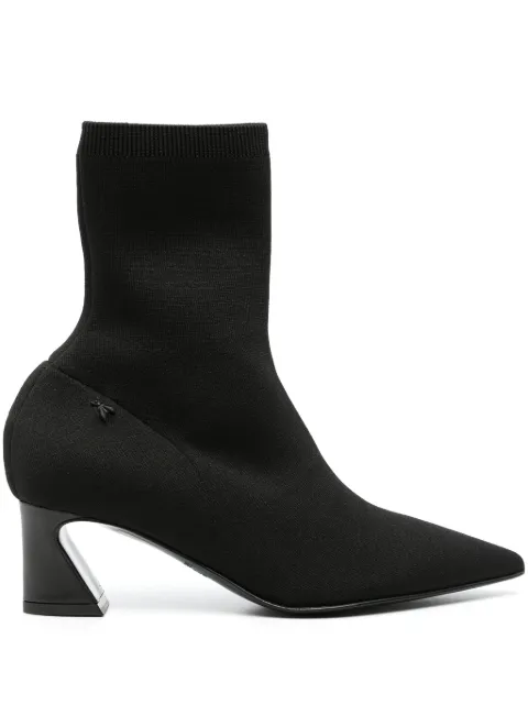 Patrizia Pepe knitted 60mm leather ankle boots Black 2Y0015K156K103