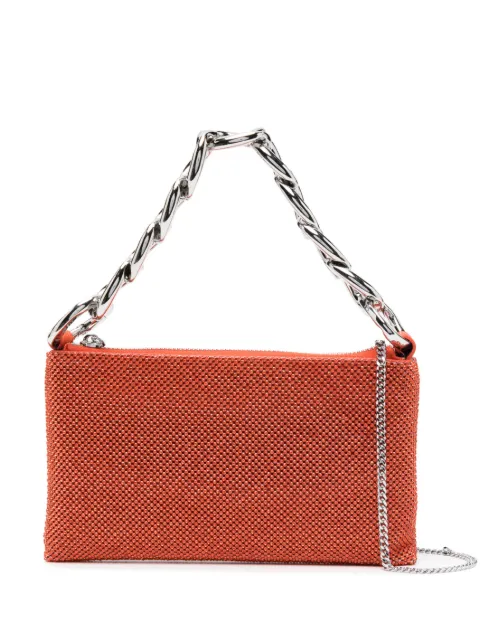 Patrizia Pepe Maxichain rhinestone clutch bag Orange 2B0059M017J3Z1