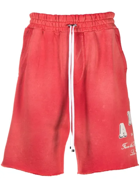 AMIRI logo-print drawstring-waistband shorts Red PF23MJP001