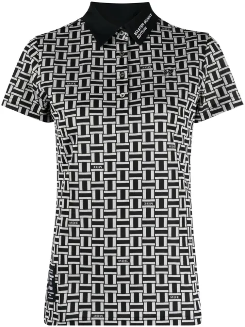 MASTER BUNNY EDITION graphic-print logo-patch polo top Black 7593160504