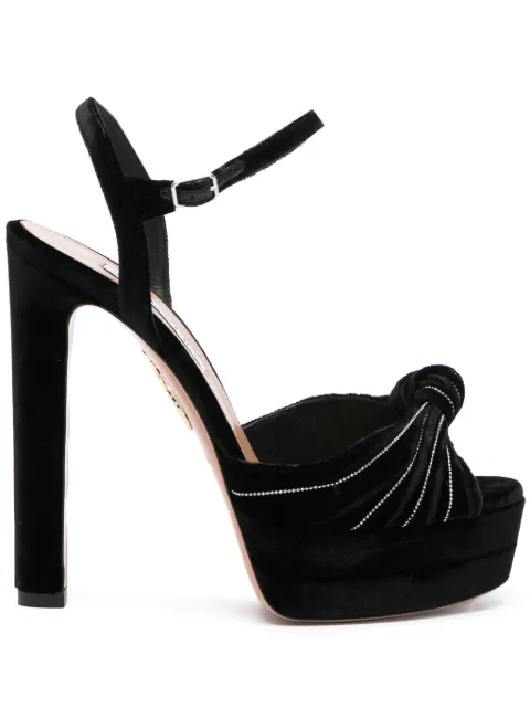 Aquazzura Atelier Plateau 130mm velvet pumps Black ATIHIGB0VEL000