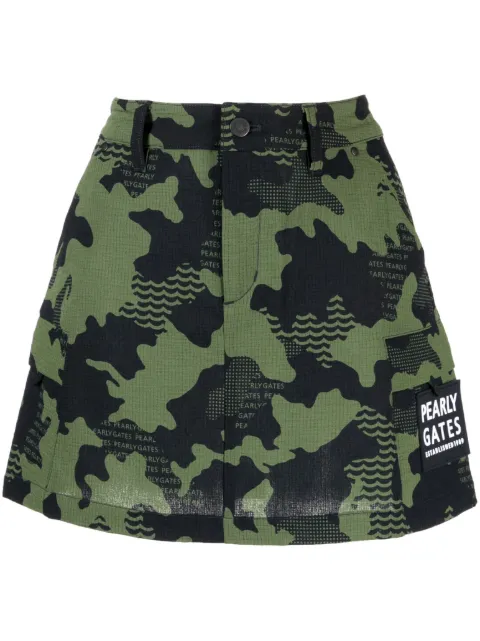 PEARLY GATES camouflage-print mini skirt Green 0553234606