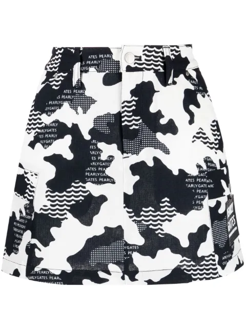 PEARLY GATES camouflage-print mini skirt Black 0553234606