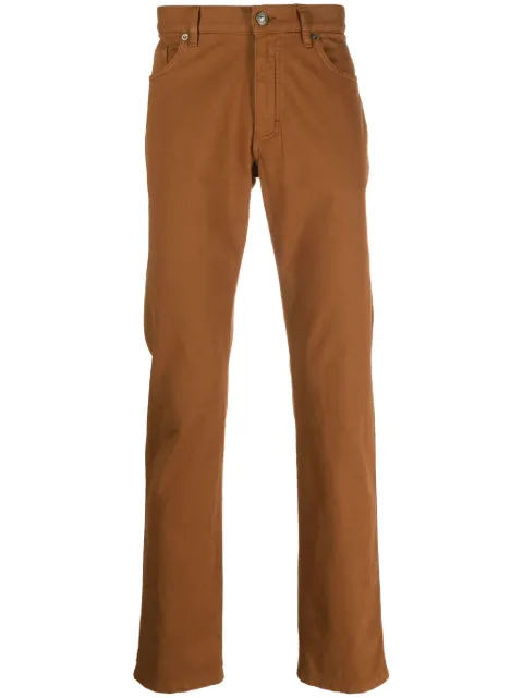 Zegna Roccia mid-rise straight-leg trousers Brown E8PZWGAN