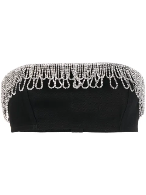 ROTATE BIRGER CHRISTENSEN crystal-embellished bandeau top Black 100538100