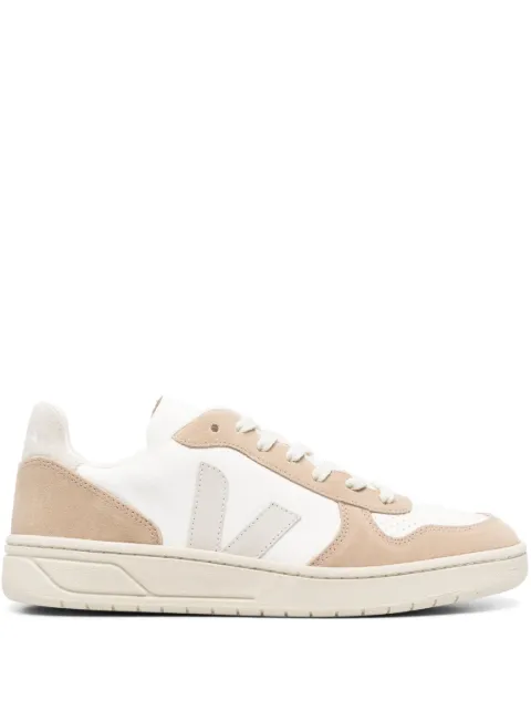 VEJA V-10 panelled lace-up sneakers Neutrals VX0503298