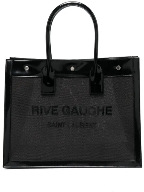 Saint Laurent Rive Gauche patent-finish tote bag Black 743153FABXI