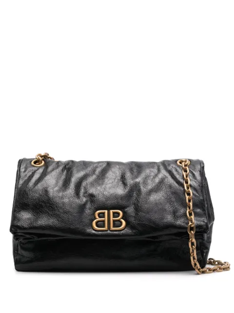 Balenciaga medium Monaco chain-strap shoulder bag Black 7659452AAR8